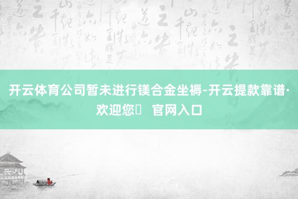 开云体育公司暂未进行镁合金坐褥-开云提款靠谱·欢迎您✅ 官网入口