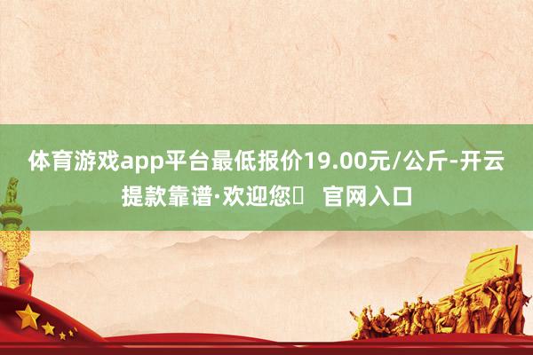体育游戏app平台最低报价19.00元/公斤-开云提款靠谱·欢迎您✅ 官网入口