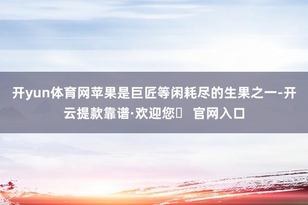 开yun体育网苹果是巨匠等闲耗尽的生果之一-开云提款靠谱·欢迎您✅ 官网入口