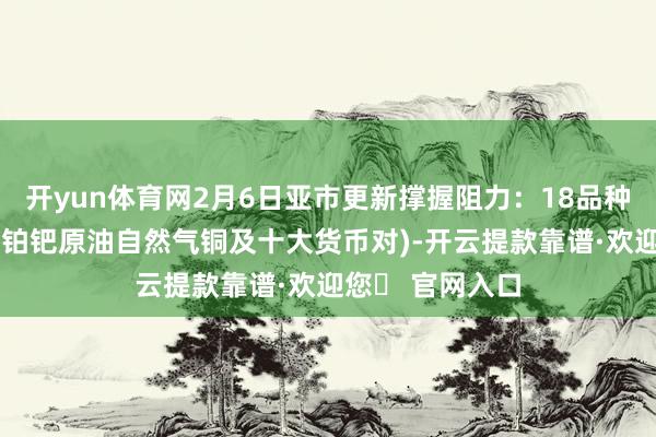 开yun体育网2月6日亚市更新撑握阻力：18品种撑握阻力(金银铂钯原油自然气铜及十大货币对)-开云提款靠谱·欢迎您✅ 官网入口
